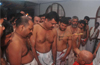 Tapta Mudra Dharana ritual  held at Gokarna Parthagali Jeevottam Mutt